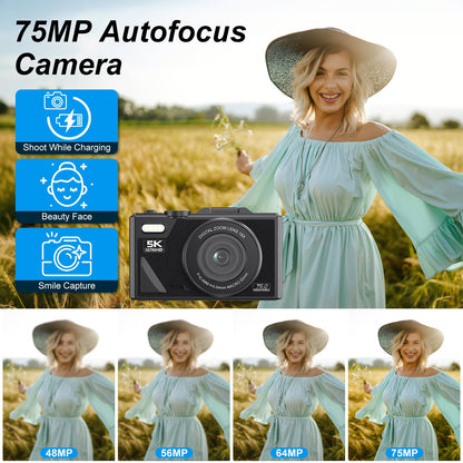 5K Compact Digital Camera for Vlog & Video