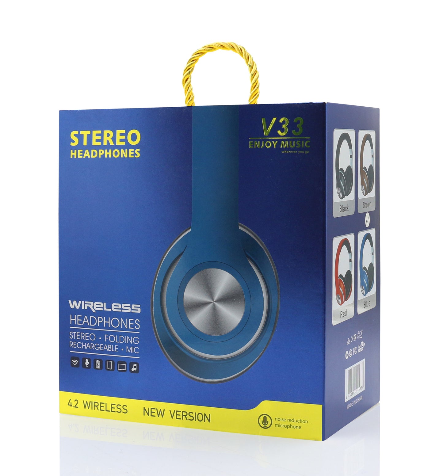 Wireless Bluetooth Over-Ear Headphones – Foldable Stereo Sound with Long Battery Life