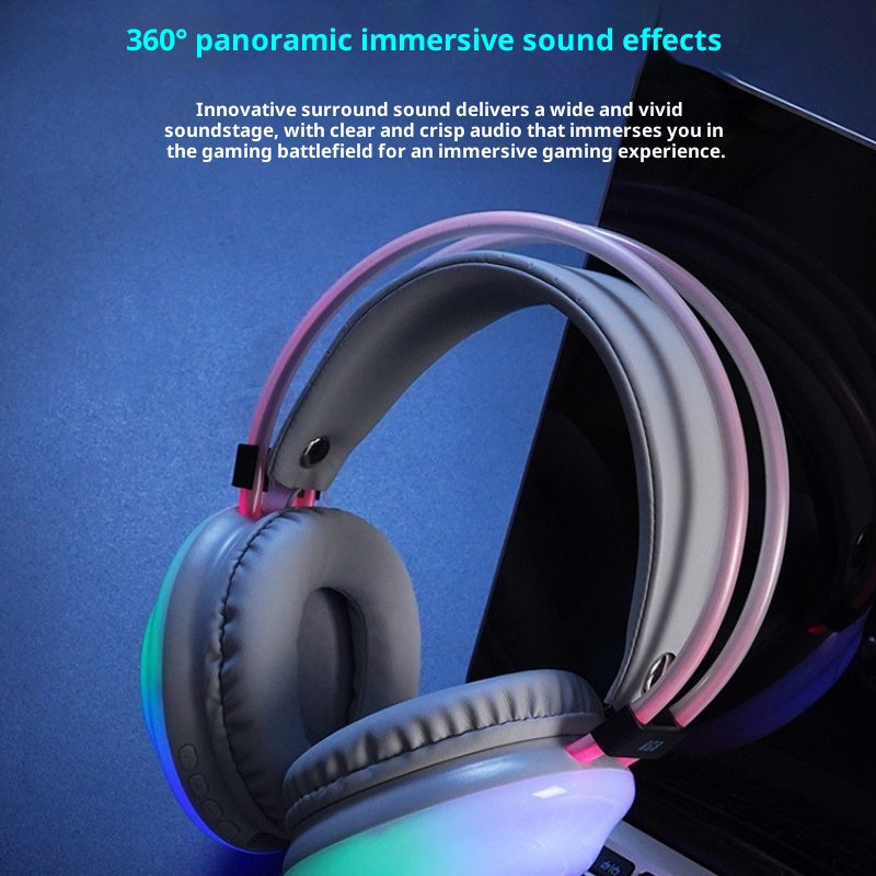 Luminous RGB E-Sports Bluetooth Headset – Wireless Gaming Headphones with Mic