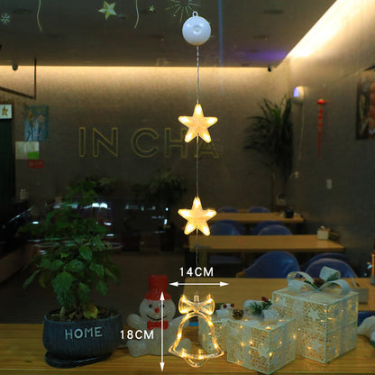 3PCS Christmas LED Star Window Hanging Lights
