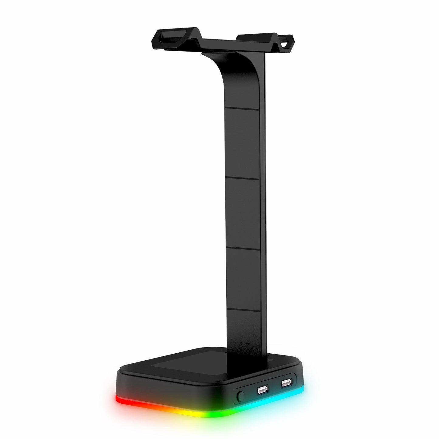 2-in-1 RGB Gaming Headphone Stand with Power Strip – Desktop Headset Holder, USB Charging & LED Light Base