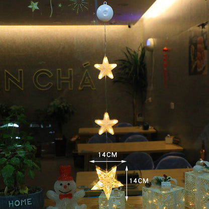 3PCS Christmas LED Star Window Hanging Lights