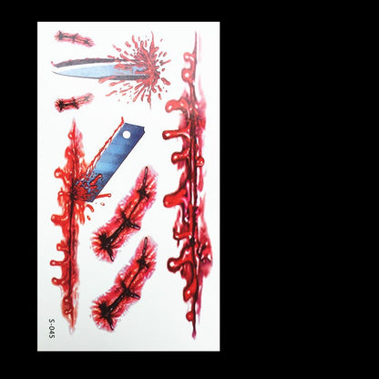 Fake Wound Scar Tattoo Stickers – Realistic Halloween