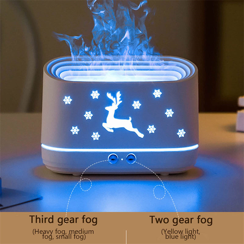 Elk Flame Humidifier Diffuser – LED Fire Effect Aroma Diffuser & Atmosphere Lamp for Home