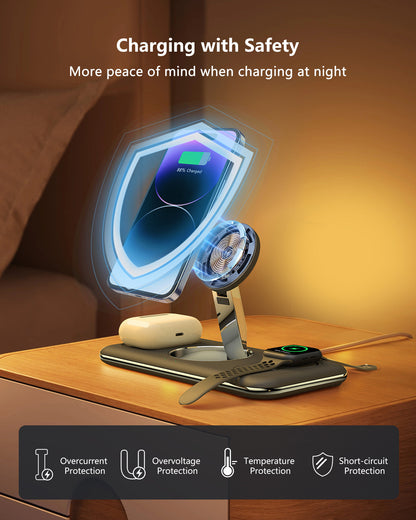3-in-1 Wireless Charging Station for Phone, Watch & Earbuds