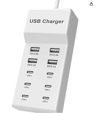 10-Port USB Charging Station with Smart IC