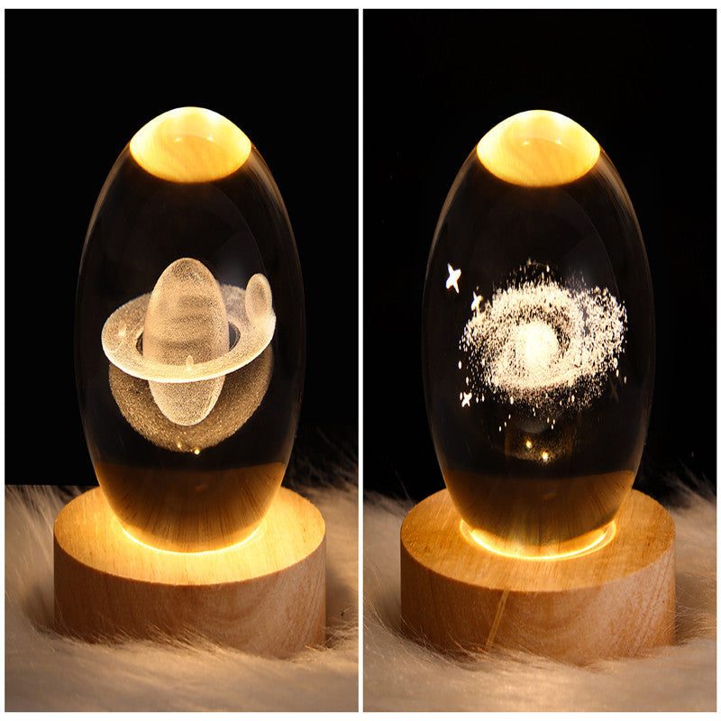 3D Moon & Galaxy Crystal Ball LED Lamp