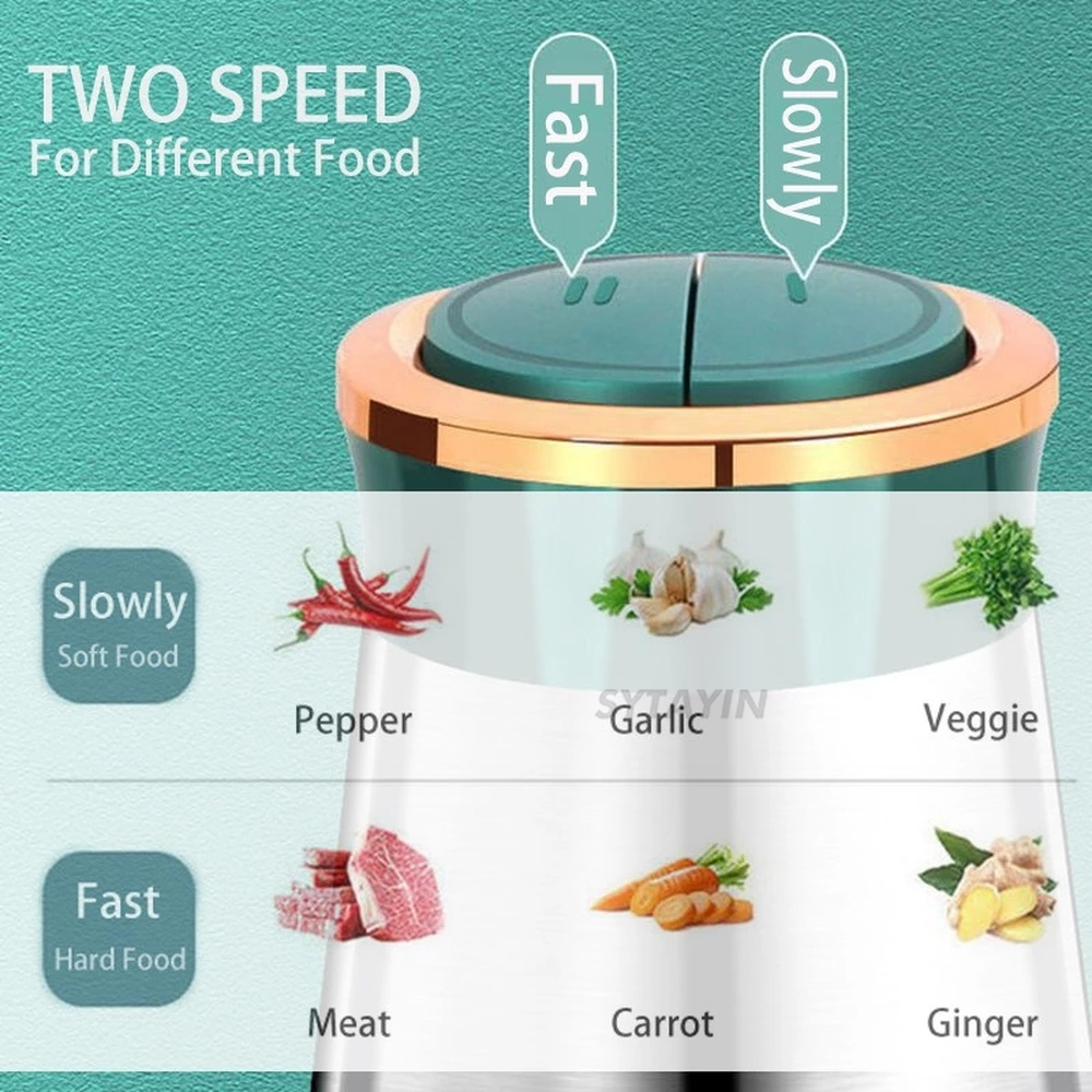 Electric Stainless Steel Food Chopper – Powerful Meat & Vegetable Grinder