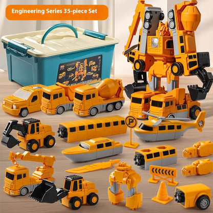 Magnetic Deformation Engineering Car Children's Toy Car