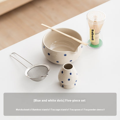 Matcha Tea Set – Bamboo Whisk, Bowl & Fine Mesh Strainer