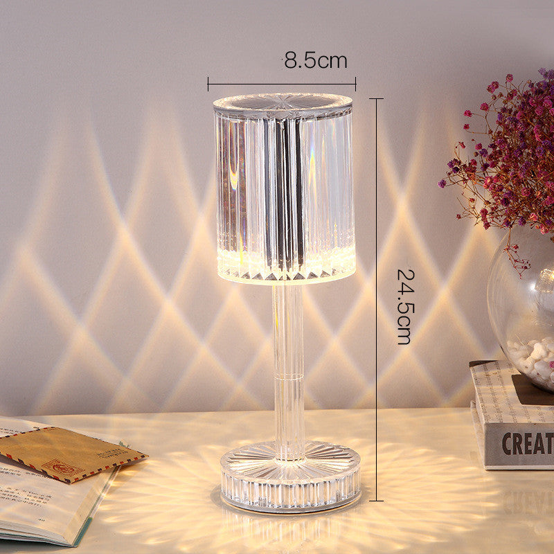 Crystal Diamond LED Table Lamp – Romantic Warm Light for Bedroom, Home & Hotel Decor