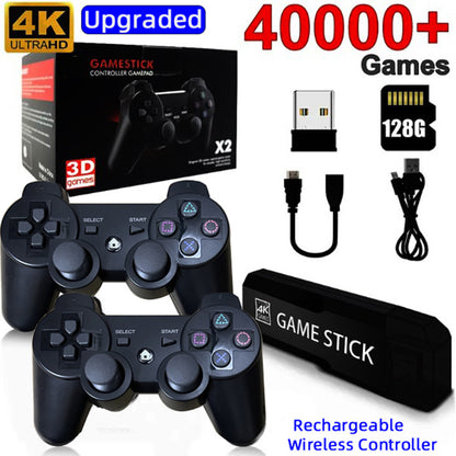 4K HD HDMI Game Stick Console with 2 Rechargeable Controllers