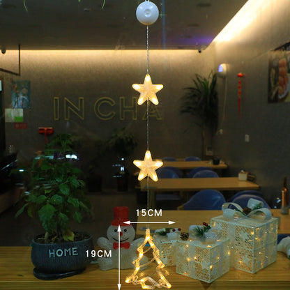 3PCS Christmas LED Star Window Hanging Lights