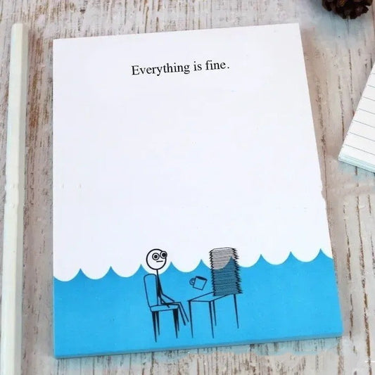 Funny Dark Humor Notebook – “Everything Is Fine” Office Prank Journal | Gift for Coworkers