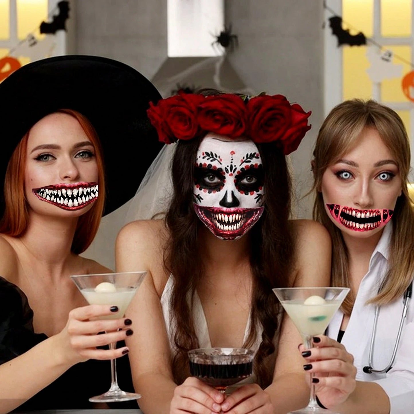 Halloween Scary Face Temporary Tattoos for Adults