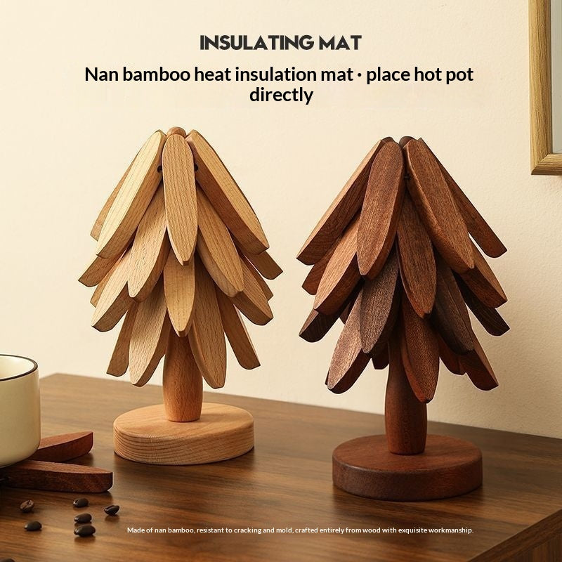 Decorative Wooden Tree Trivet – Heat Resistant Table Mat