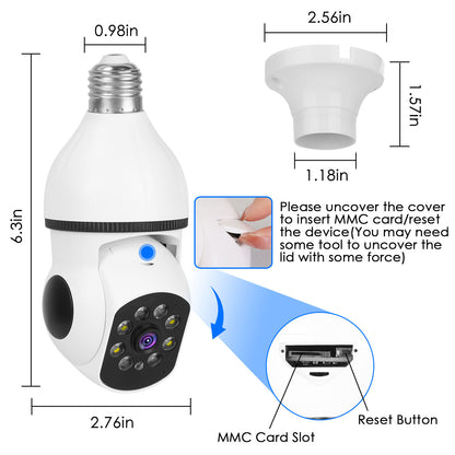 Smart WiFi Light Bulb Camera – 1080P