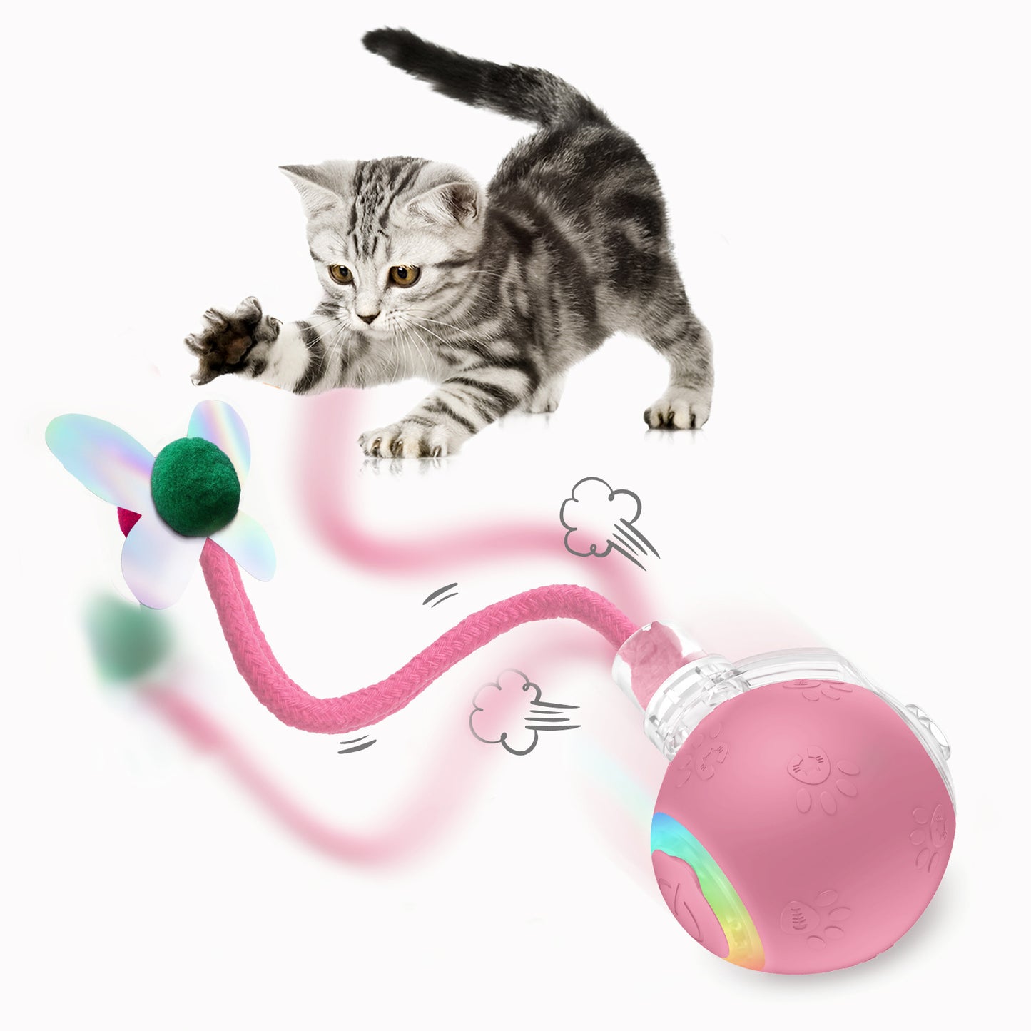Intelligent Gravity Cat Toy Ball Strap Electric Rope Cat Teaser Toy Cat Toy