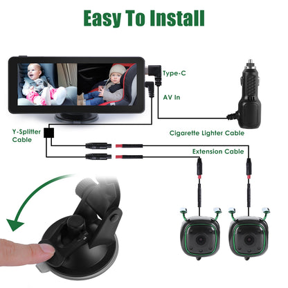 1080P Rearview Mirror Dash Cam with Parking Monitor