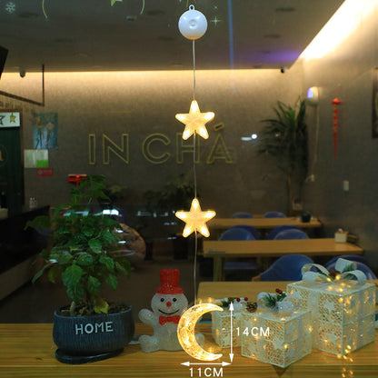 3PCS Christmas LED Star Window Hanging Lights