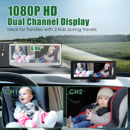 1080P Rearview Mirror Dash Cam with Parking Monitor