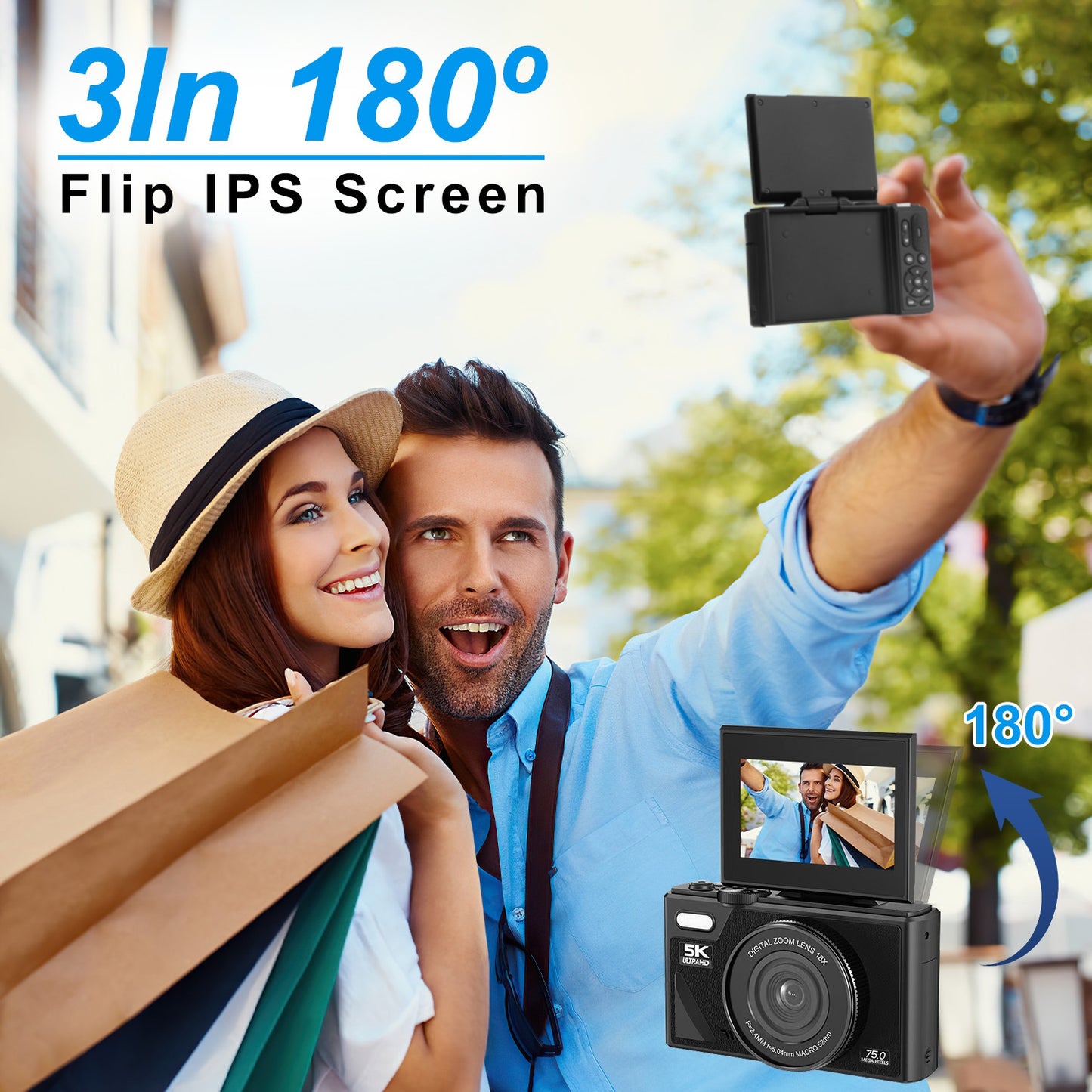 5K Compact Digital Camera for Vlog & Video