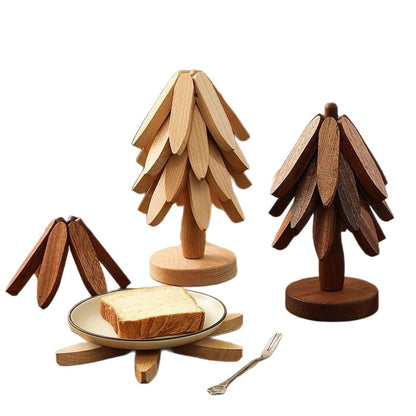 Decorative Wooden Tree Trivet – Heat Resistant Table Mat