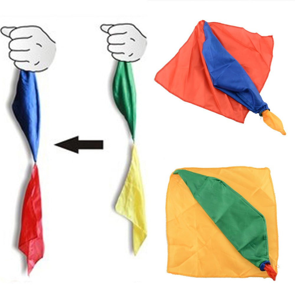 Prank Props Magician Tools Four-color Silk Scarf