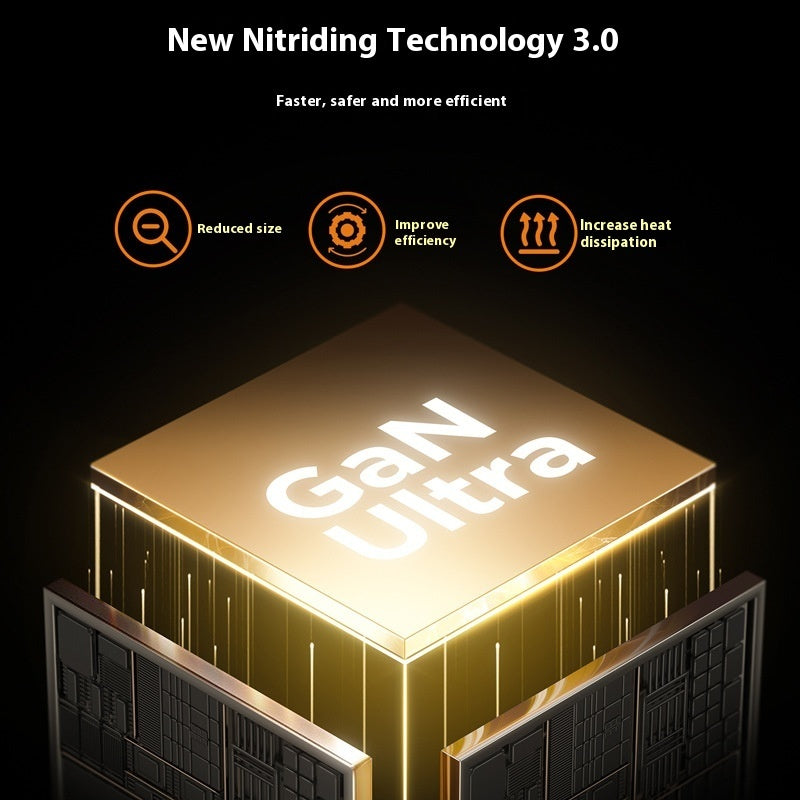 65W Fast Charger with Retractable Cable – USB-C & USB-A Compact Travel Charger