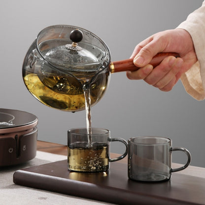 Heat-Resistant Rotating Glass Teapot with Infuser