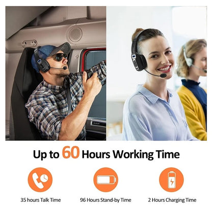 Trucker Bluetooth 5.2 Wireless Headset With Noise Cancelling