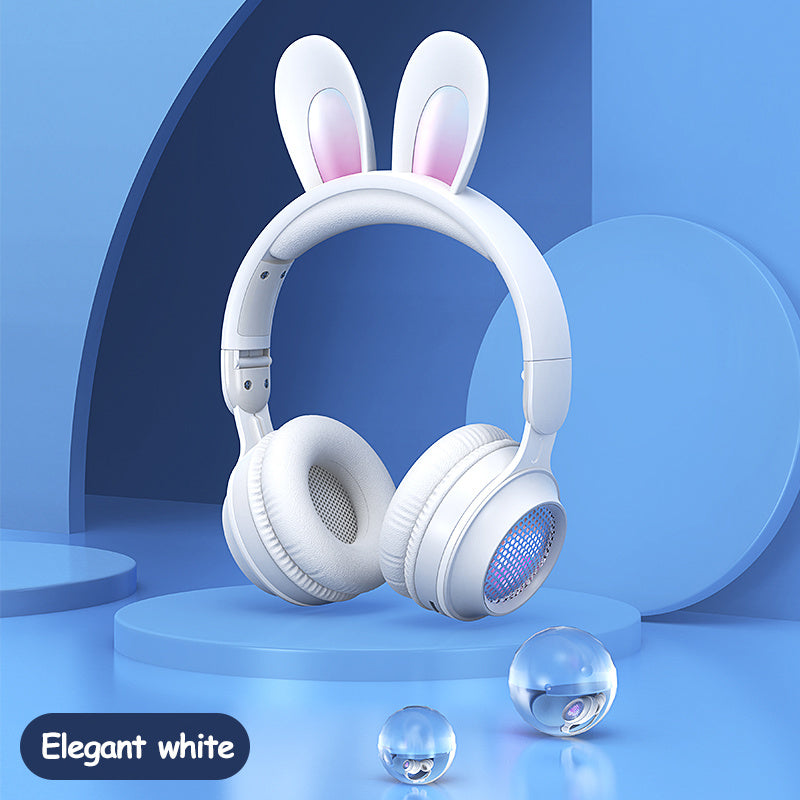 Cute LED Bunny Wireless Headphones Kids Rabbit Ear Wireless