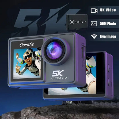 5K Action Camera with Dual Screen & WiFi