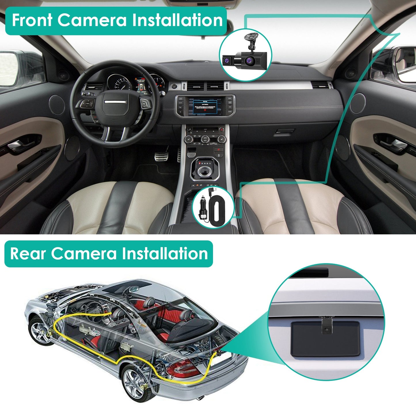 2K 3-Channel Car Dash Cam with GPS & Night Vision