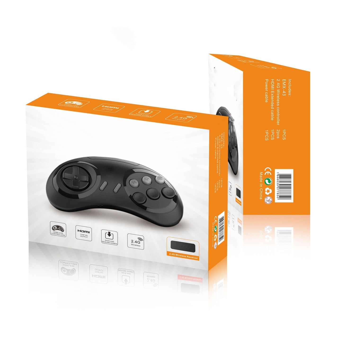 HD Mini Wireless Game Console with 2 Controllers | Plug & Play Retro Gaming System