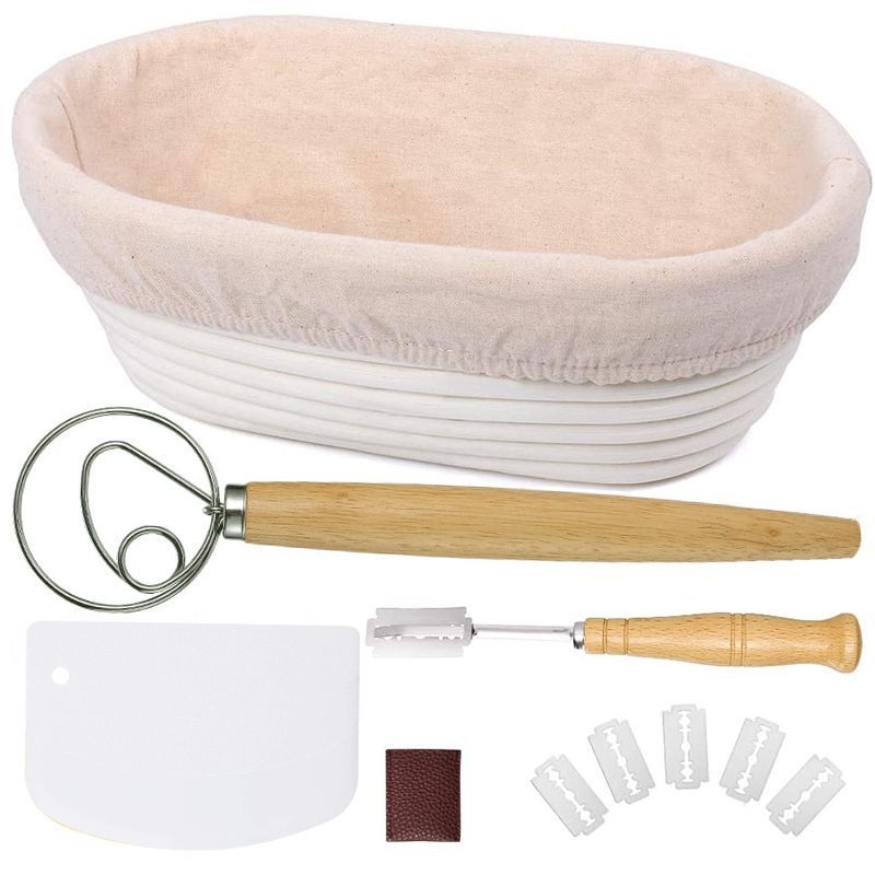 Bread Proofing Basket Set – Sourdough Banneton + Dough Tools for Home Baking