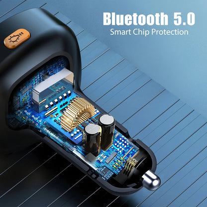 Bluetooth 5.0 Car FM Transmitter with PD Fast Charger