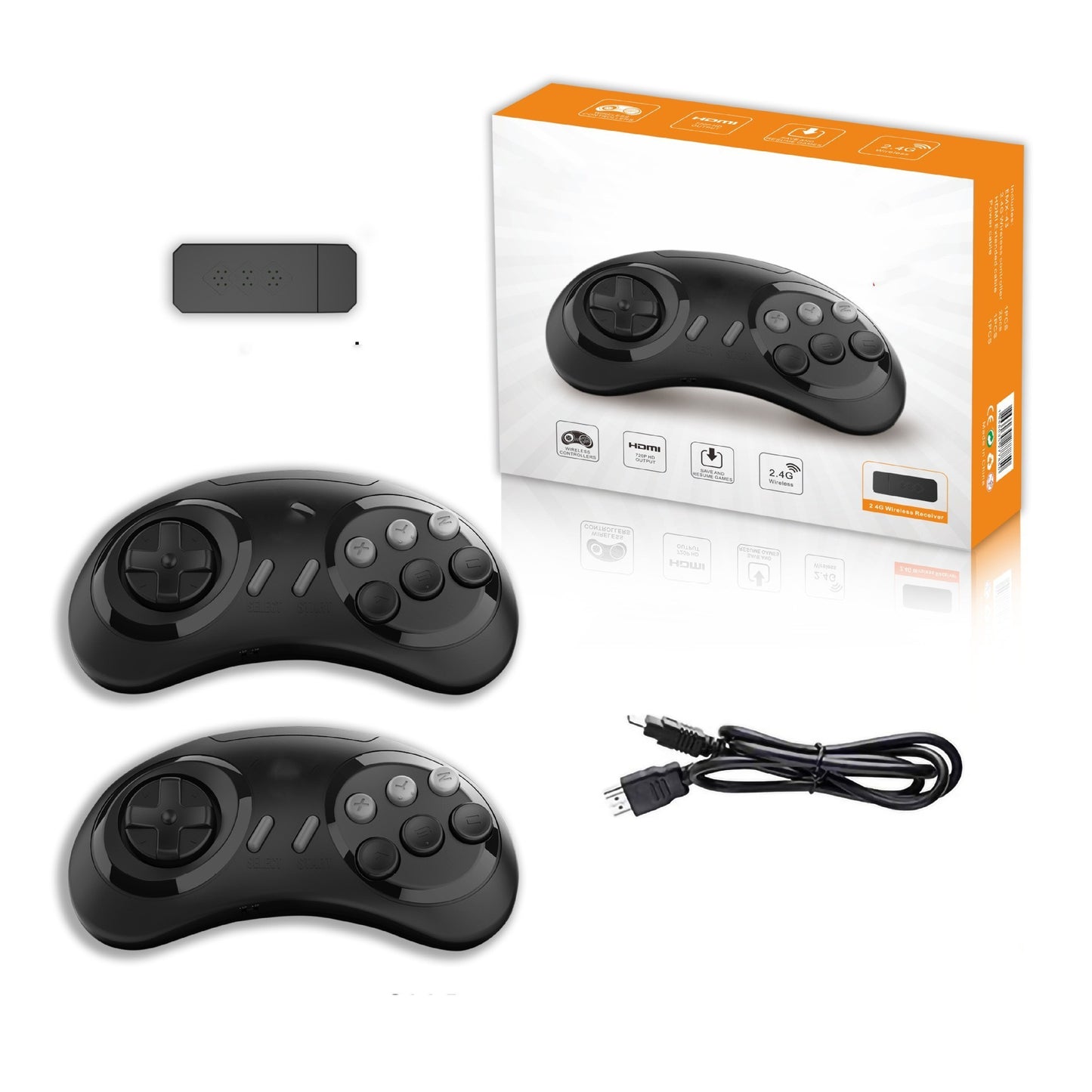 HD Mini Wireless Game Console with 2 Controllers | Plug & Play Retro Gaming System