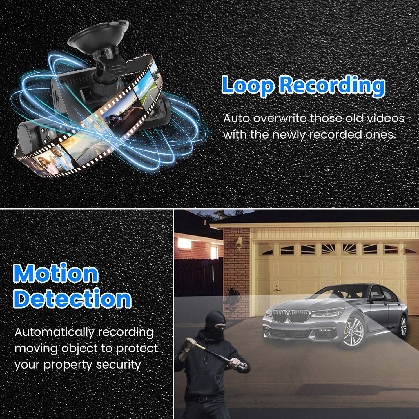 “360° 4-Channel FHD Car Dash Cam with Night Vision”