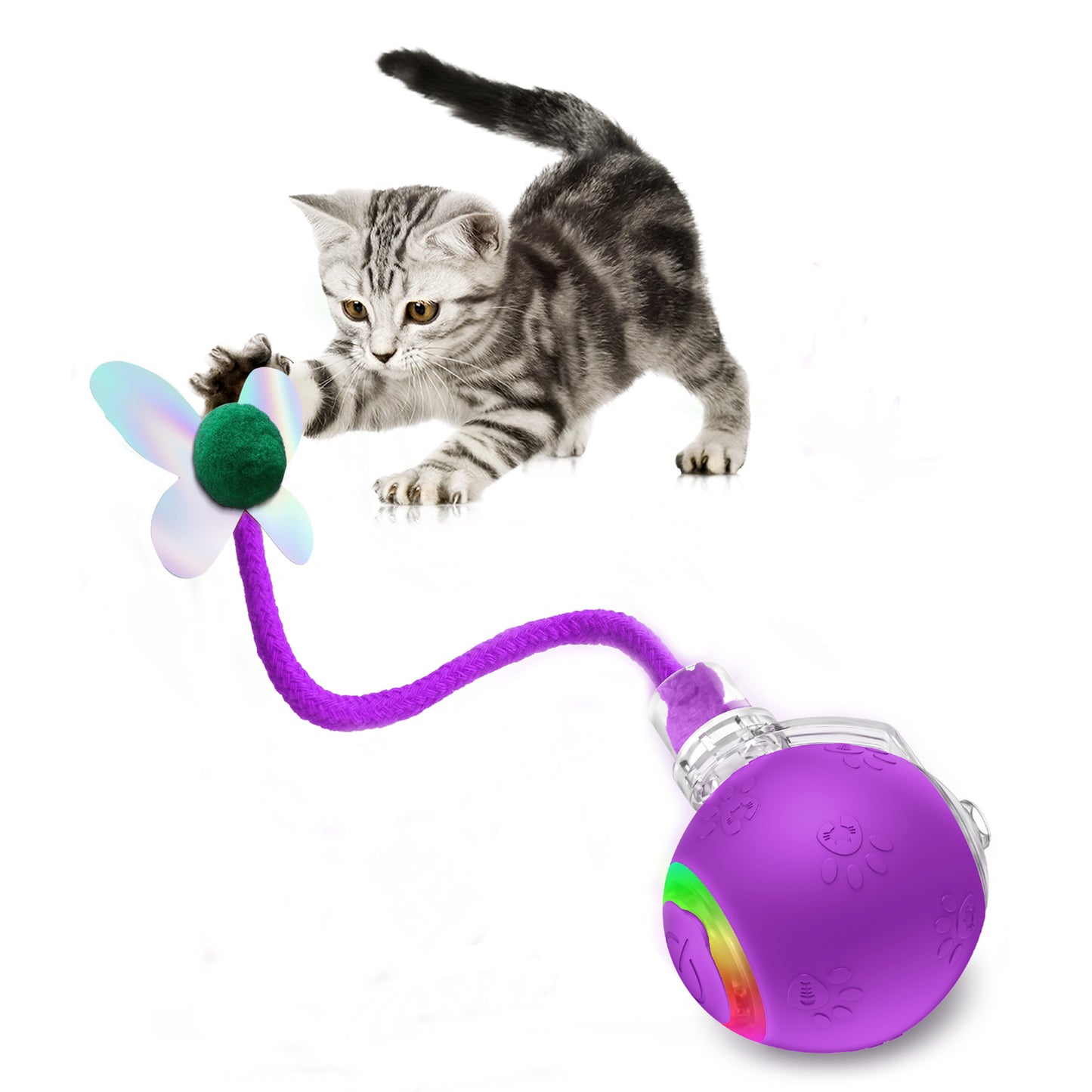 Intelligent Gravity Cat Toy Ball Strap Electric Rope Cat Teaser Toy Cat Toy