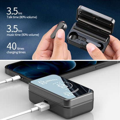 Wireless Bluetooth Earbuds with LED Display – Hi-Fi Stereo