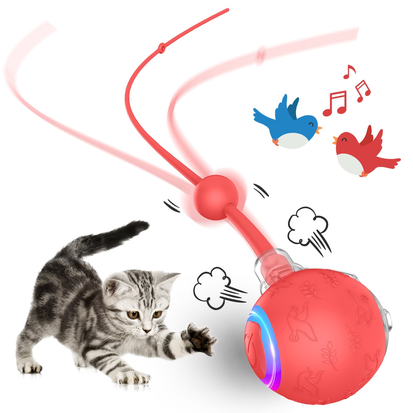 Intelligent Gravity Cat Toy Ball Strap Electric Rope Cat Teaser Toy Cat Toy