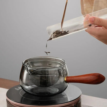 Heat-Resistant Rotating Glass Teapot with Infuser