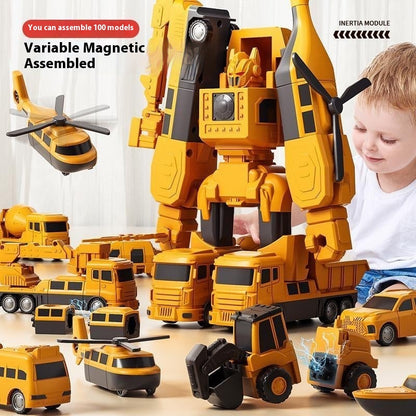 Magnetic Deformation Engineering Car Children's Toy Car