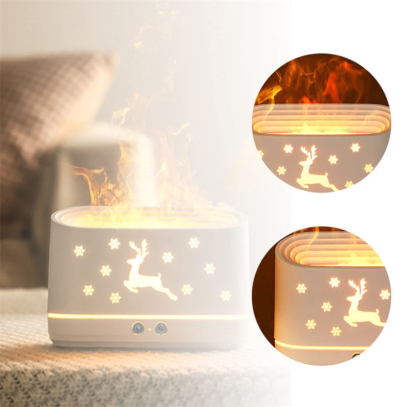 Elk Flame Humidifier Diffuser – LED Fire Effect Aroma Diffuser & Atmosphere Lamp for Home