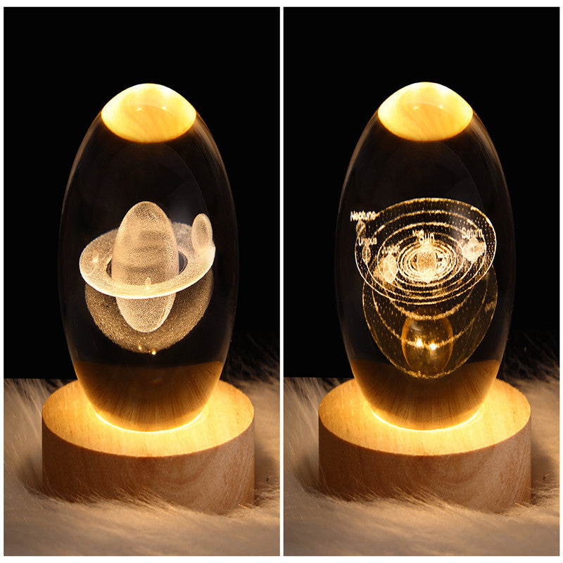3D Moon & Galaxy Crystal Ball LED Lamp