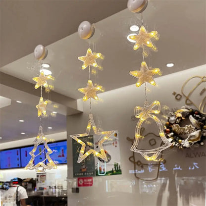 3PCS Christmas LED Star Window Hanging Lights