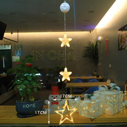 3PCS Christmas LED Star Window Hanging Lights