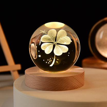 3D Moon & Galaxy Crystal Ball LED Lamp