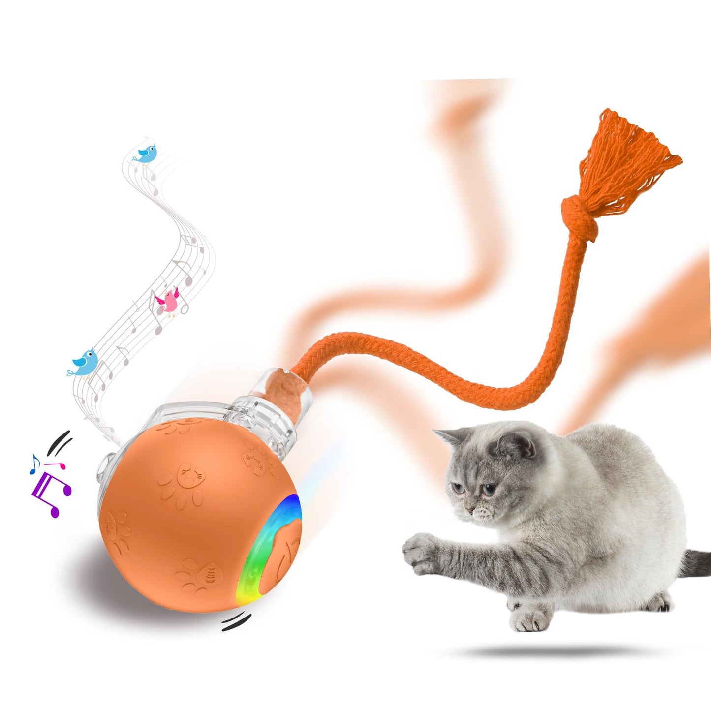 Intelligent Gravity Cat Toy Ball Strap Electric Rope Cat Teaser Toy Cat Toy